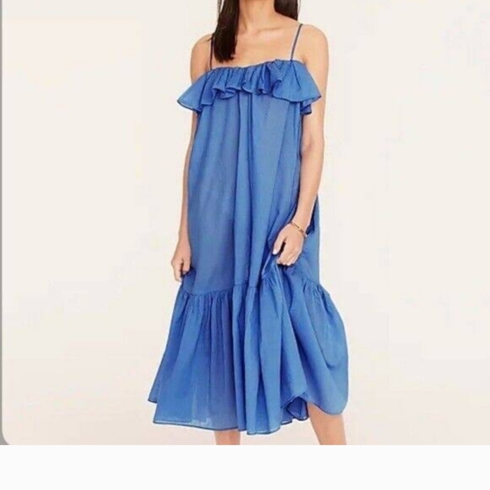 J Crew ruffled blue dress